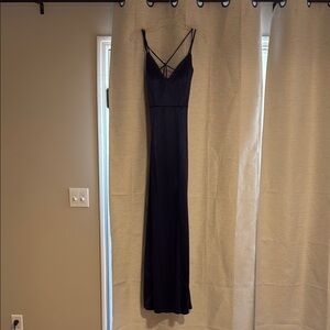 Windsor Navy Spaghetti Strap Sleeveless Gown